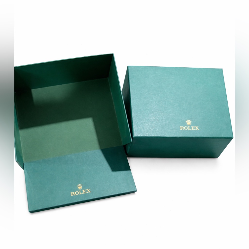 New  Authentic Rolex Outer Green Watch Box Sleeve W Gold Crown Logo